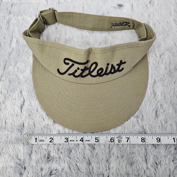 Titleist New Era Tan Golf Visor Hat Cap Adjustable 100% Cotton USA EUC Adult - Picture 8 of 9
